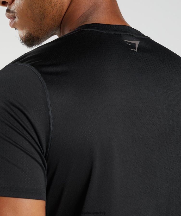 ch Gymshark Hommes t-shirt de sport noir/noir chiné 02FP6T583 vêtements