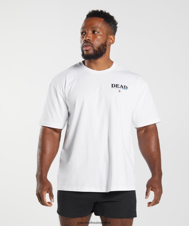 ch Gymshark Hommes t-shirt dead lift blanc 02FP6T784 vêtements