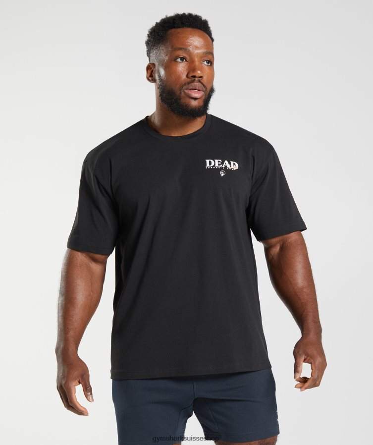 ch Gymshark Hommes t-shirt dead lift noir 02FP6T777 vêtements