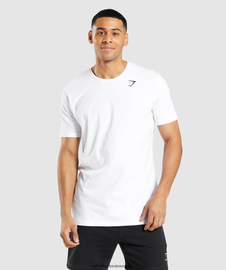 ch Gymshark Hommes t-shirt essentiel blanc 02FP6T642 vêtements