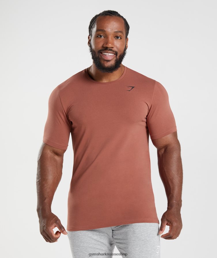 ch Gymshark Hommes t-shirt essentiel brun rosé 02FP6T670 vêtements