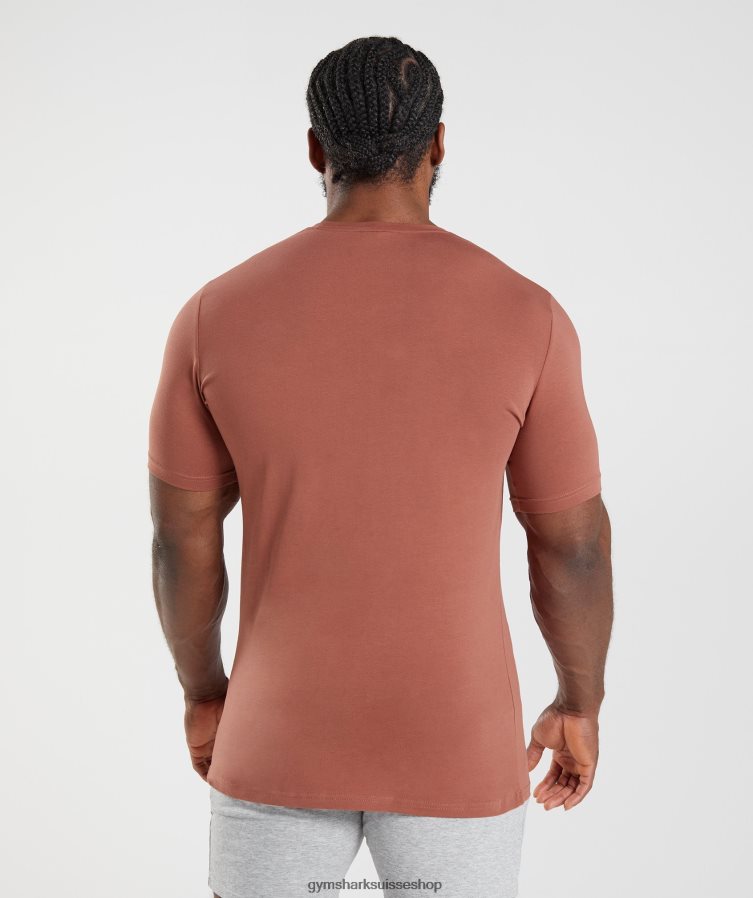 ch Gymshark Hommes t-shirt essentiel brun rosé 02FP6T670 vêtements