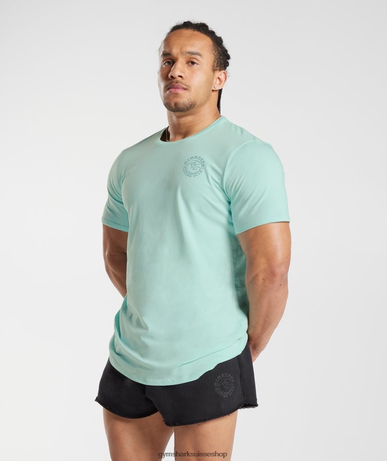 ch Gymshark Hommes t-shirt héritage vert aqua 02FP6T766 vêtements
