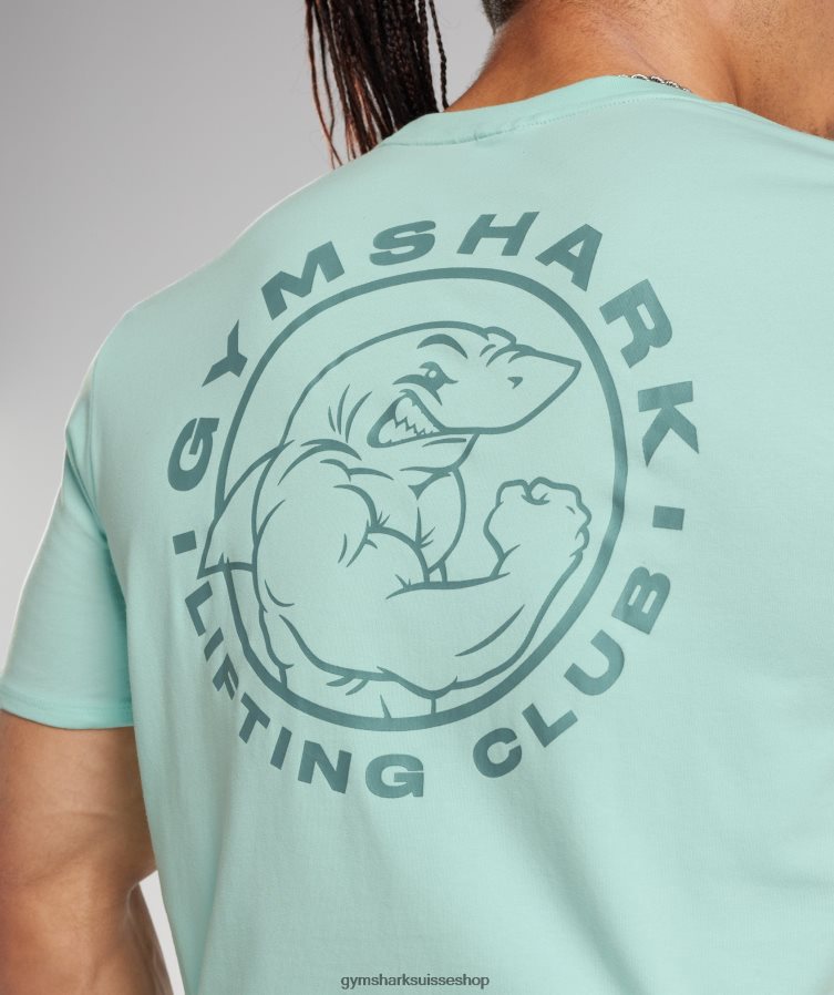 ch Gymshark Hommes t-shirt héritage vert aqua 02FP6T766 vêtements