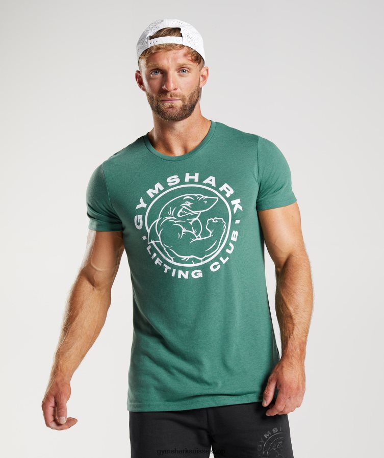 ch Gymshark Hommes t-shirt héritage vert hoya 02FP6T697 vêtements
