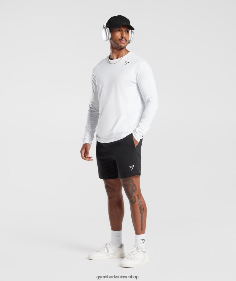ch Gymshark Hommes t-shirt à manches longues blanc 02FP6T585 vêtements