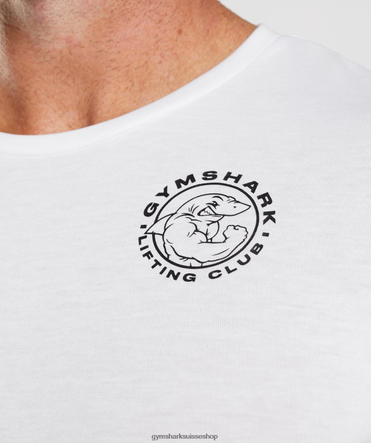 ch Gymshark Hommes t-shirt à manches longues blanc 02FP6T676 vêtements