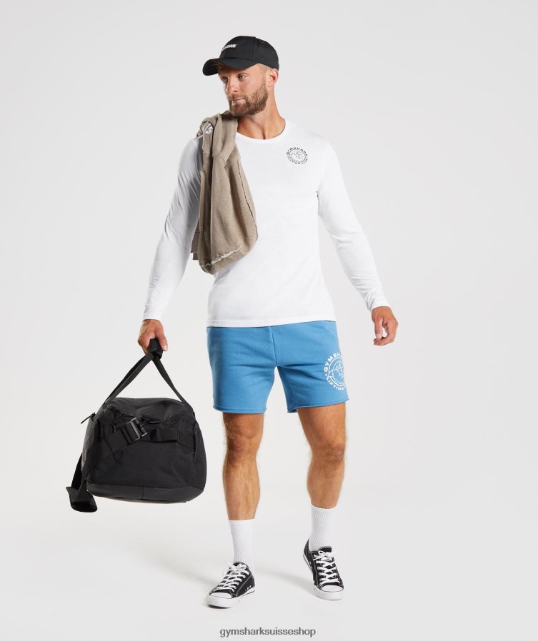 ch Gymshark Hommes t-shirt à manches longues blanc 02FP6T676 vêtements