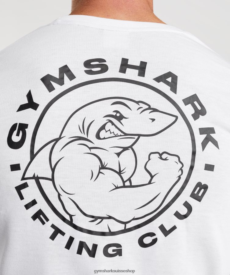 ch Gymshark Hommes t-shirt à manches longues blanc 02FP6T676 vêtements