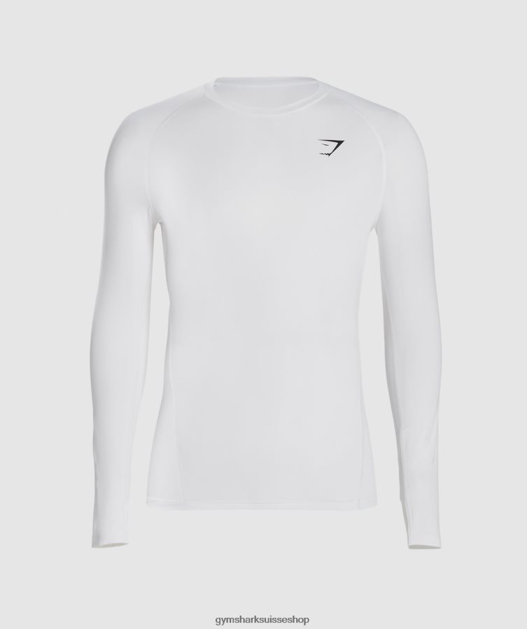 ch Gymshark Hommes t-shirt à manches longues element blanc 02FP6T631 vêtements