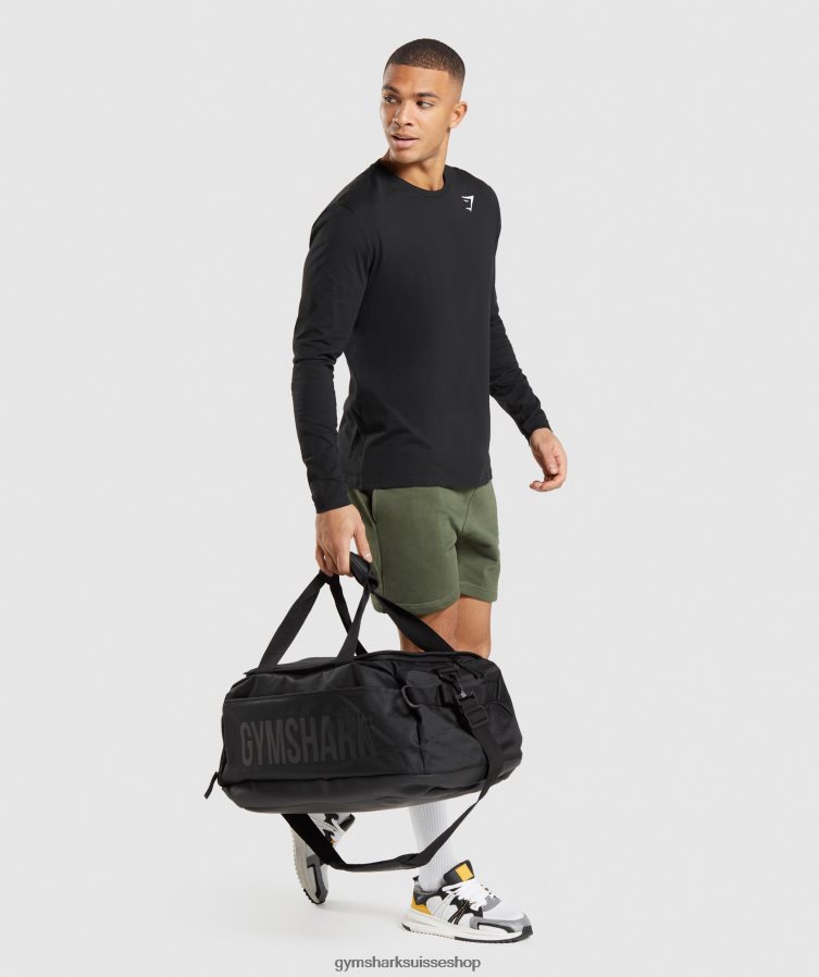 ch Gymshark Hommes t-shirt à manches longues noir 02FP6T579 vêtements