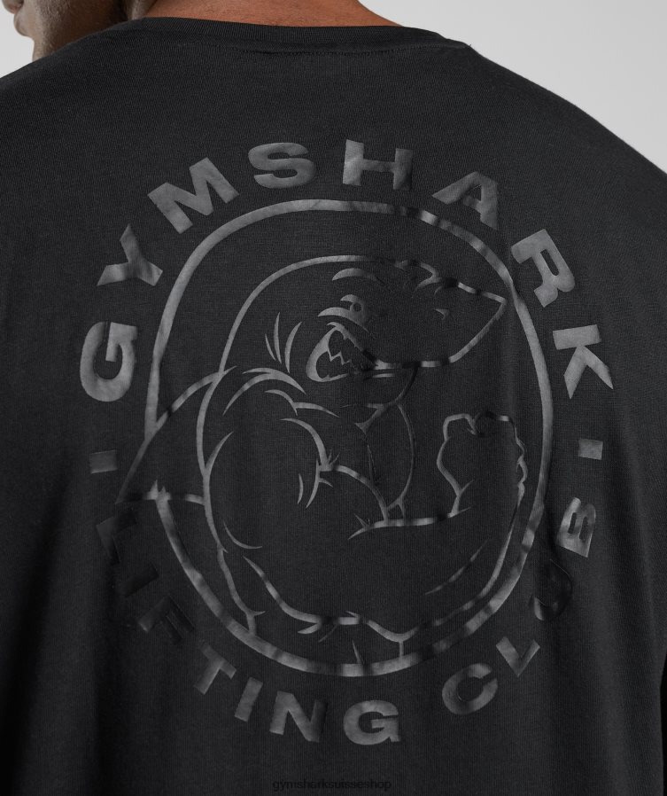 ch Gymshark Hommes t-shirt à manches longues noir 02FP6T600 vêtements