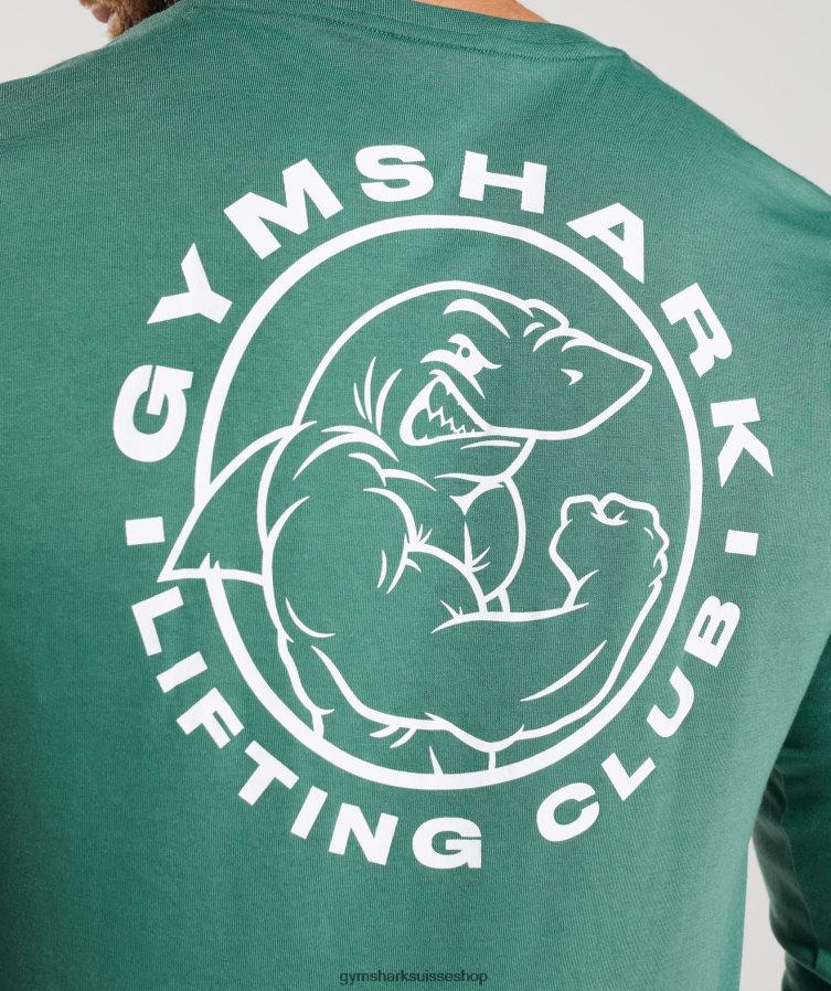 ch Gymshark Hommes t-shirt à manches longues vert hoya 02FP6T643 vêtements