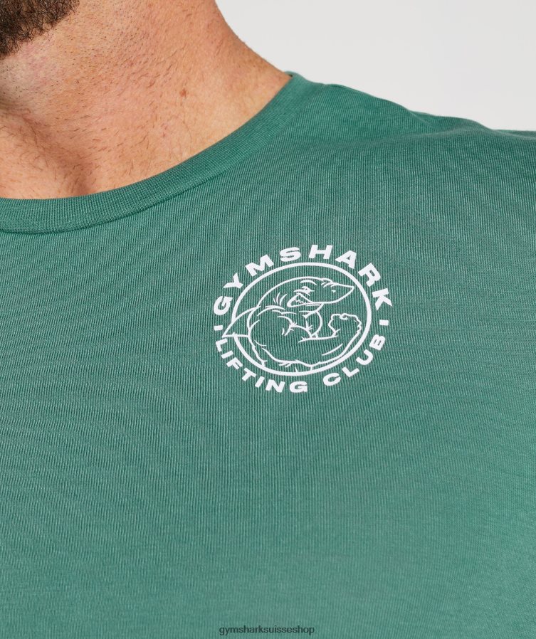 ch Gymshark Hommes t-shirt à manches longues vert hoya 02FP6T643 vêtements