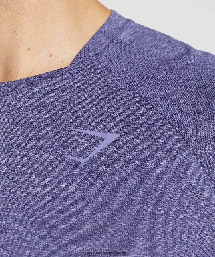 ch Gymshark Hommes t-shirt à manches longues violet neptune/violet velours 02FP6T707 vêtements