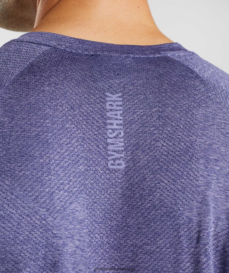 ch Gymshark Hommes t-shirt à manches longues violet neptune/violet velours 02FP6T707 vêtements