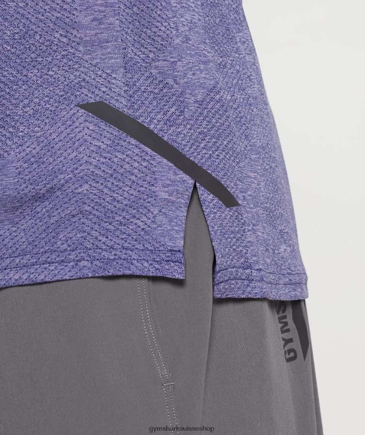 ch Gymshark Hommes t-shirt à manches longues violet neptune/violet velours 02FP6T707 vêtements