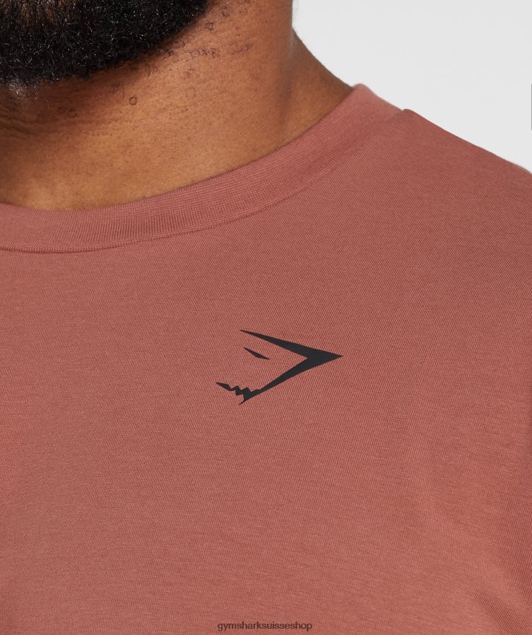 ch Gymshark Hommes t-shirt oversize essentiel brun rosé 02FP6T761 vêtements