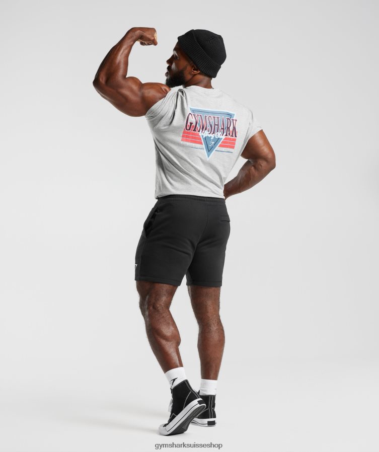 ch Gymshark Hommes t-shirt oversize retrowave noyau gris clair chiné 02FP6T587 vêtements