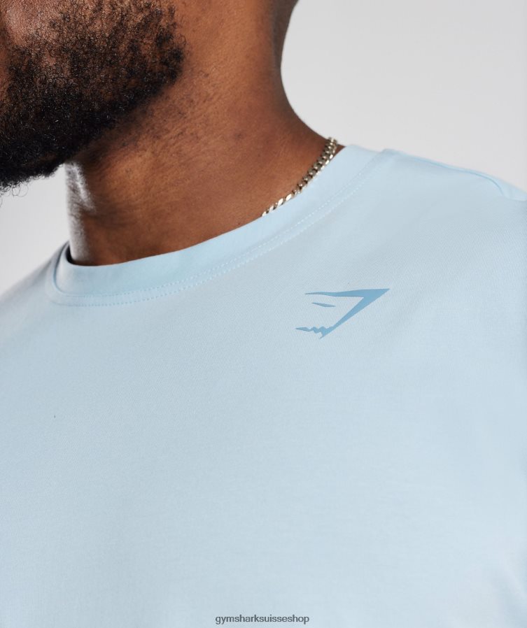 ch Gymshark Hommes t-shirt puissance bleu d\'horizon 02FP6T648 vêtements
