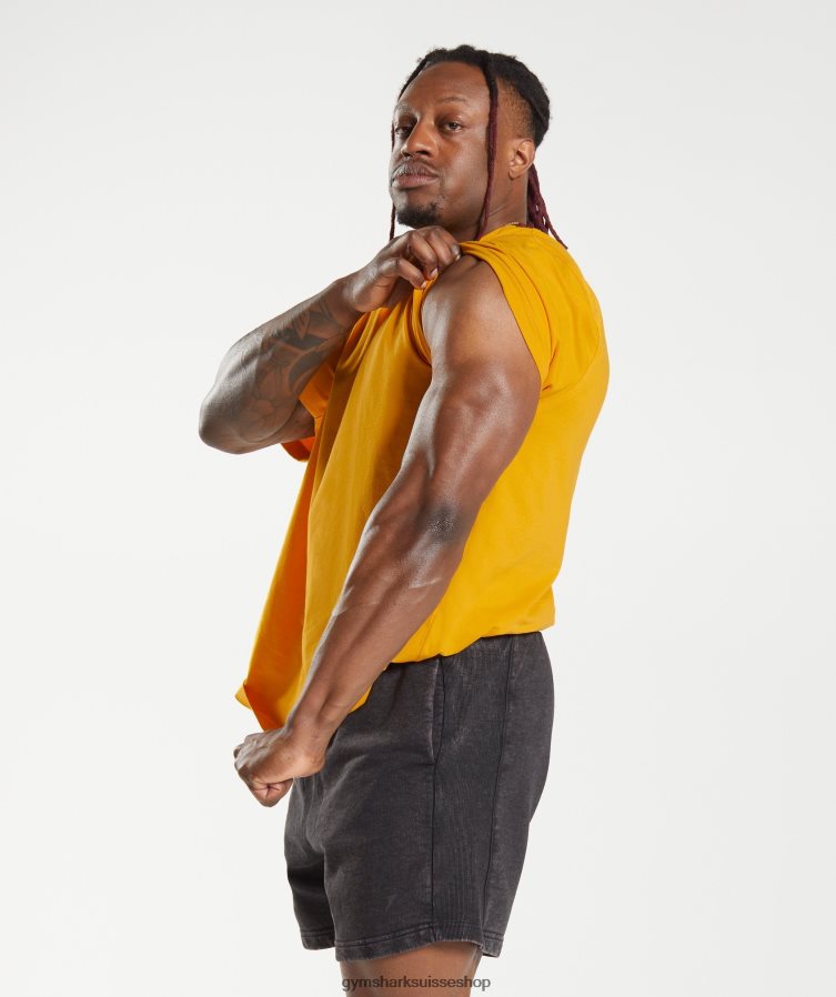 ch Gymshark Hommes t-shirt puissance jaune ensoleillé 02FP6T593 vêtements