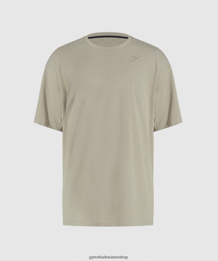 ch Gymshark Hommes t-shirt puissance marron écru 02FP6T576 vêtements