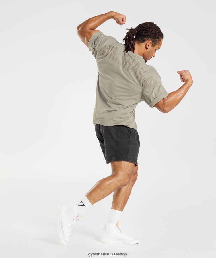 ch Gymshark Hommes t-shirt puissance marron écru 02FP6T576 vêtements
