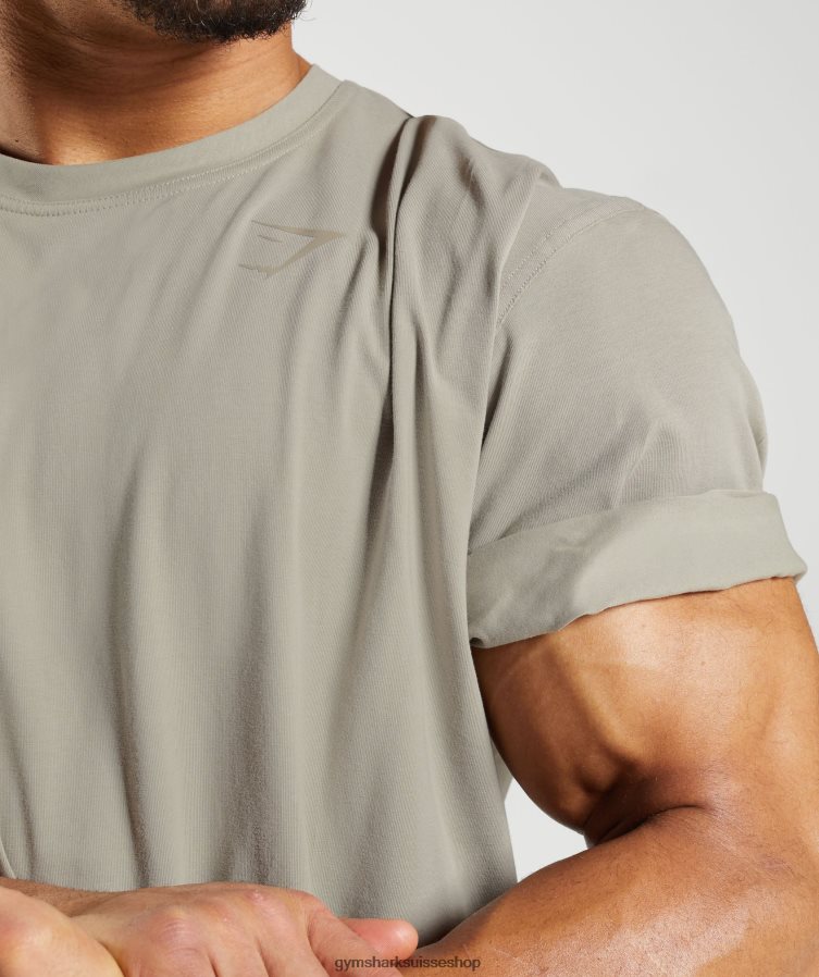 ch Gymshark Hommes t-shirt puissance marron écru 02FP6T576 vêtements