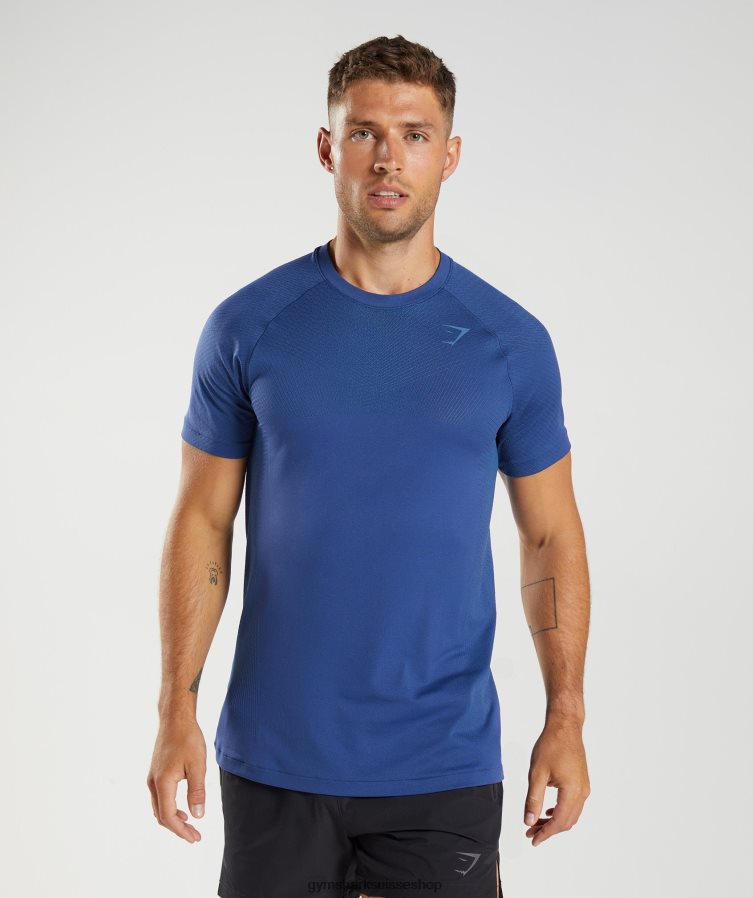 ch Gymshark Hommes t-shirt sans couture apex bleu stellaire/bleu lacustre 02FP6T757 vêtements