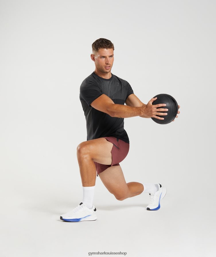 ch Gymshark Hommes t-shirt sans couture apex noir/gris silhouette 02FP6T633 vêtements