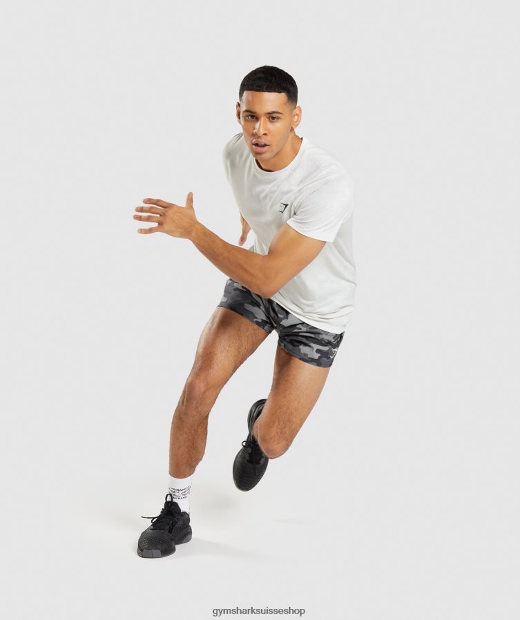 ch Gymshark Hommes t-shirt sans couture géo blanc/gris clair 02FP6T577 vêtements