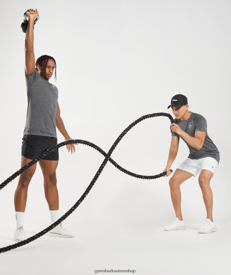 ch Gymshark Hommes t-shirt sans couture géo gris anthracite/noir 02FP6T629 vêtements