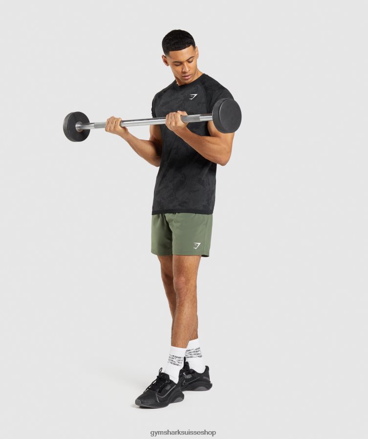 ch Gymshark Hommes t-shirt sans couture géo noir/gris anthracite 02FP6T635 vêtements