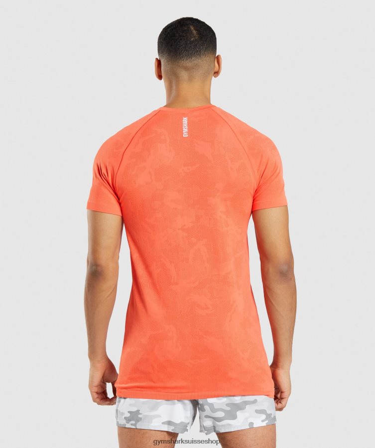 ch Gymshark Hommes t-shirt sans couture géo orange papaye/orange épicée 02FP6T668 vêtements