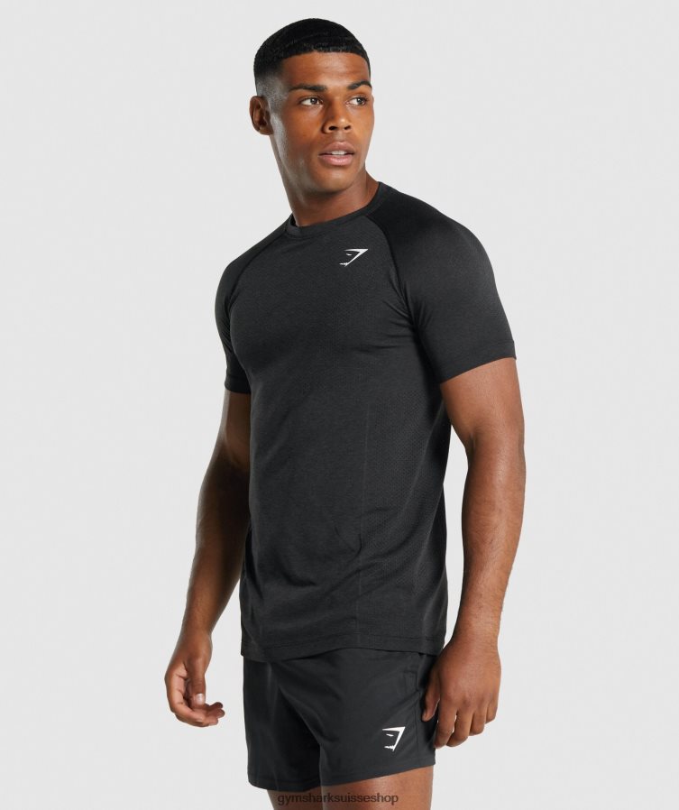 ch Gymshark Hommes t-shirt sans couture vital light noir chiné 02FP6T709 vêtements