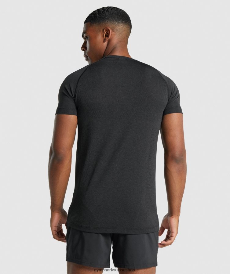 ch Gymshark Hommes t-shirt sans couture vital light noir chiné 02FP6T709 vêtements