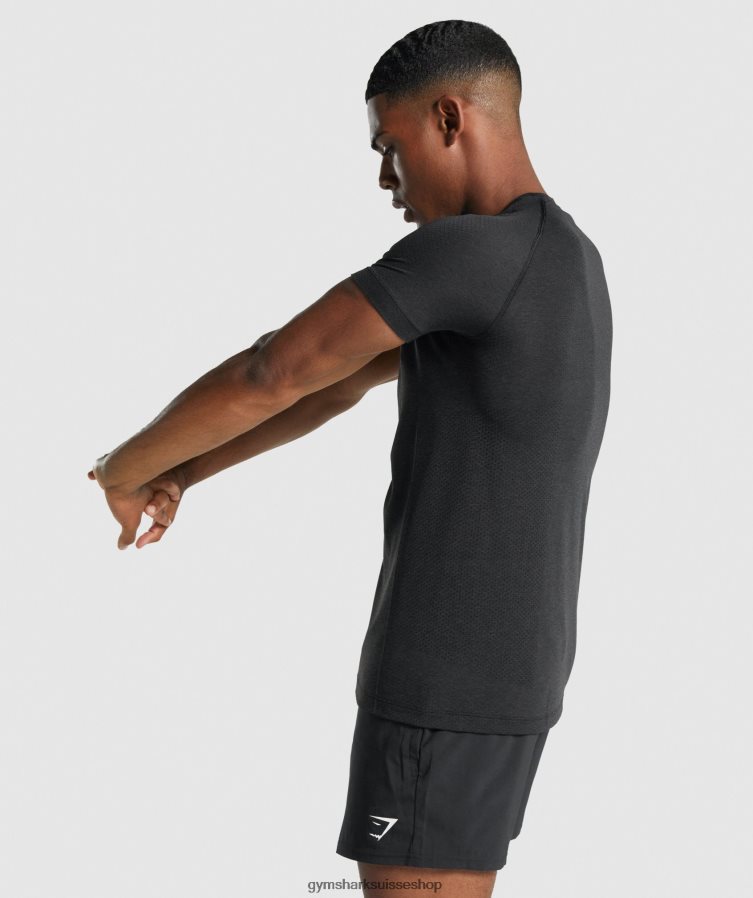 ch Gymshark Hommes t-shirt sans couture vital light noir chiné 02FP6T709 vêtements
