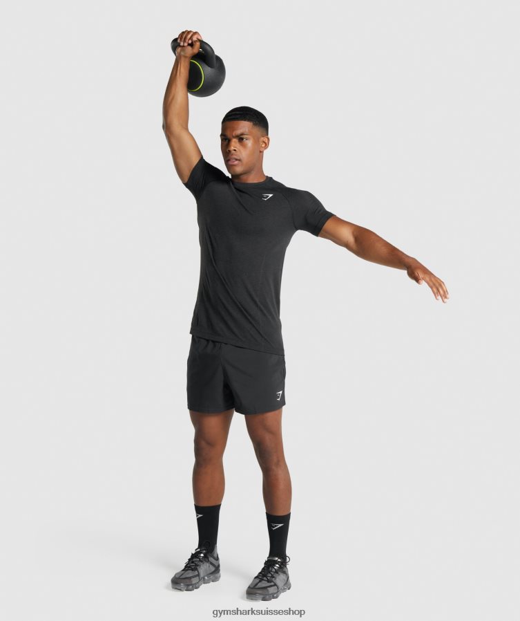 ch Gymshark Hommes t-shirt sans couture vital light noir chiné 02FP6T709 vêtements