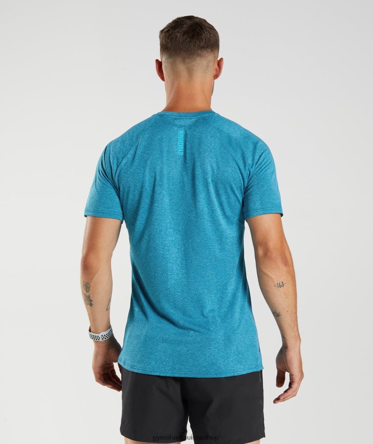 ch Gymshark Hommes t-shirt sommet bleu atlantique/bleu requin 02FP6T682 vêtements