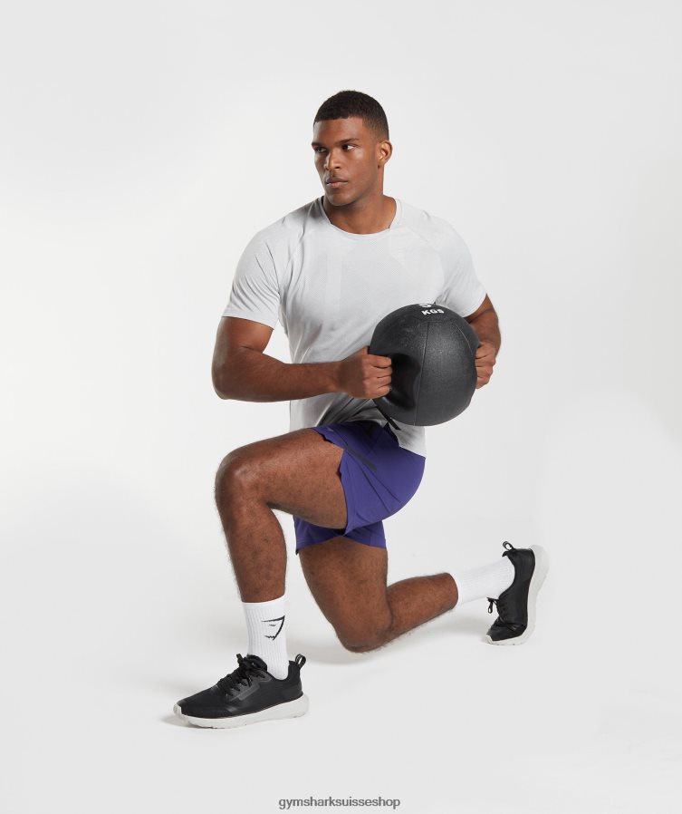 ch Gymshark Hommes t-shirt sommet gris clair/blanc 02FP6T592 vêtements