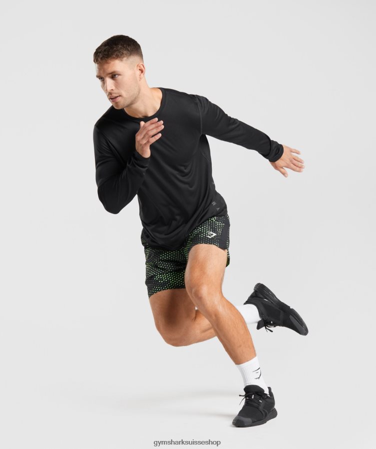 ch Gymshark Hommes t-shirt sport à manches longues noir/noir chiné 02FP6T584 vêtements