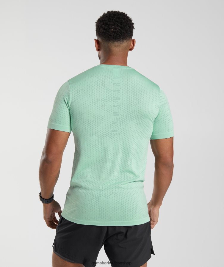 ch Gymshark Hommes t-shirt sport sans coutures vert pastel/vert saule 02FP6T715 vêtements