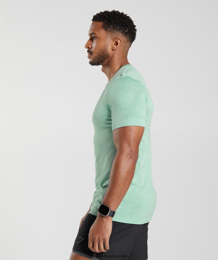 ch Gymshark Hommes t-shirt sport sans coutures vert pastel/vert saule 02FP6T715 vêtements