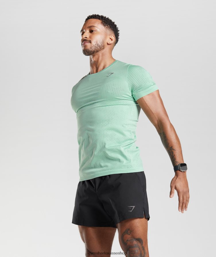 ch Gymshark Hommes t-shirt sport sans coutures vert pastel/vert saule 02FP6T715 vêtements