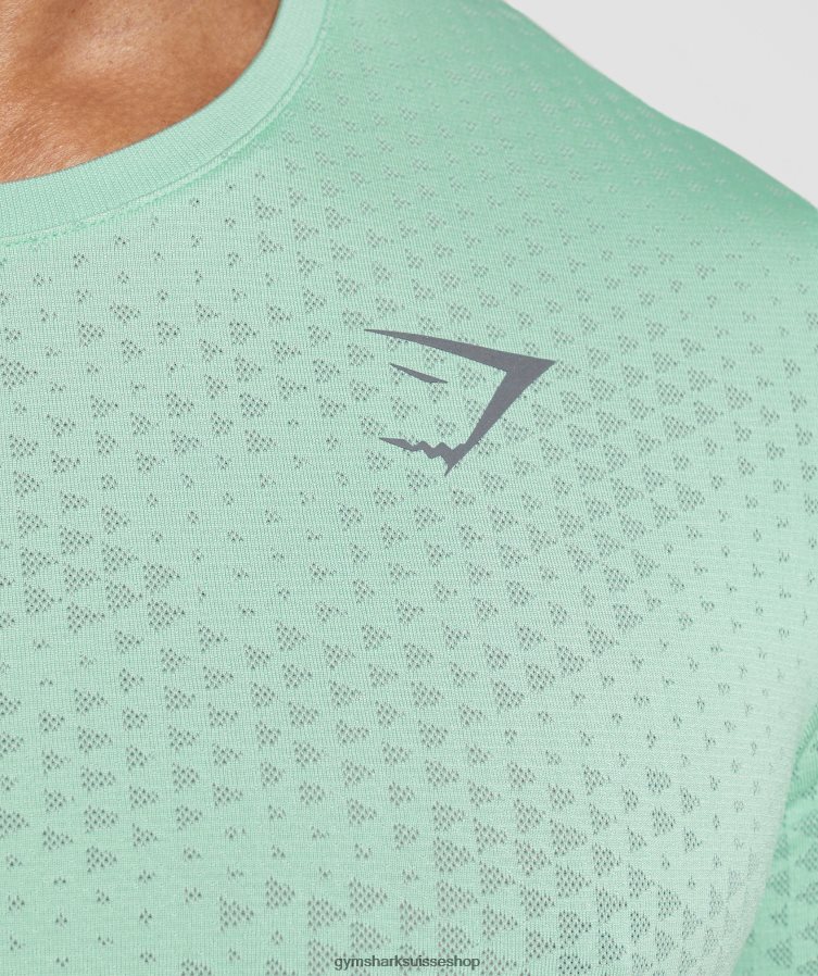 ch Gymshark Hommes t-shirt sport sans coutures vert pastel/vert saule 02FP6T715 vêtements