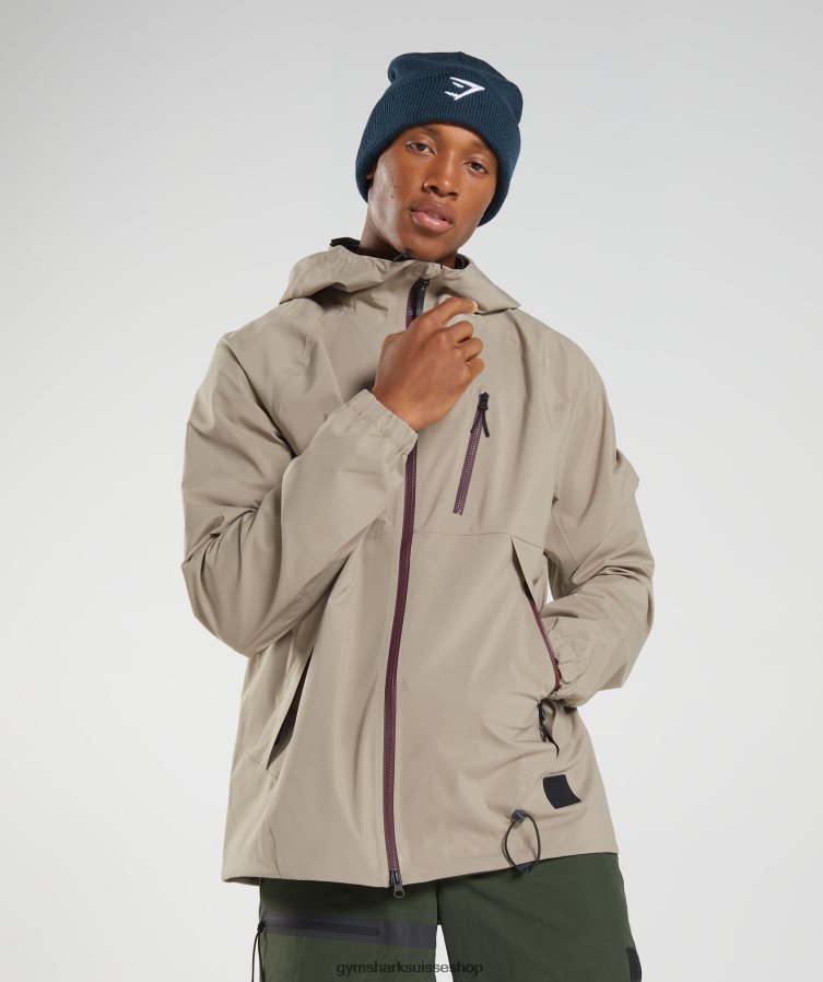 ch Gymshark Hommes reprendre la veste marron ciment 02FP6T833 vêtements