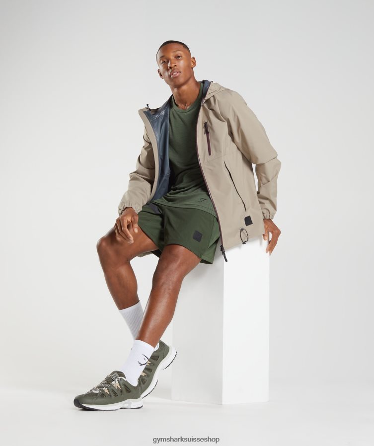 ch Gymshark Hommes reprendre la veste marron ciment 02FP6T833 vêtements