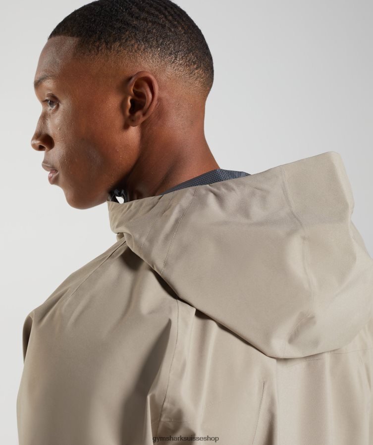 ch Gymshark Hommes reprendre la veste marron ciment 02FP6T833 vêtements