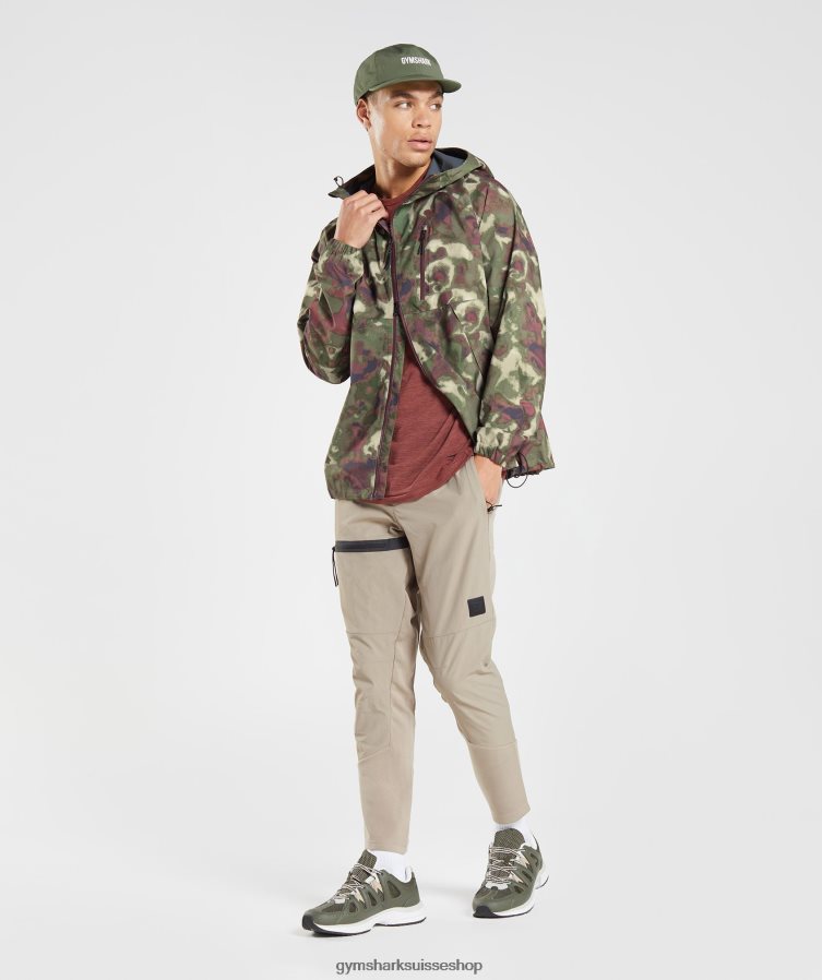 ch Gymshark Hommes reprendre la veste noyau d\'olive 02FP6T861 vêtements