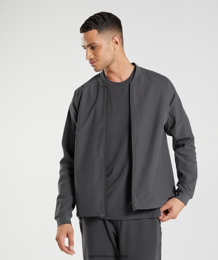 ch Gymshark Hommes veste de studio gris onyx 02FP6T817 vêtements